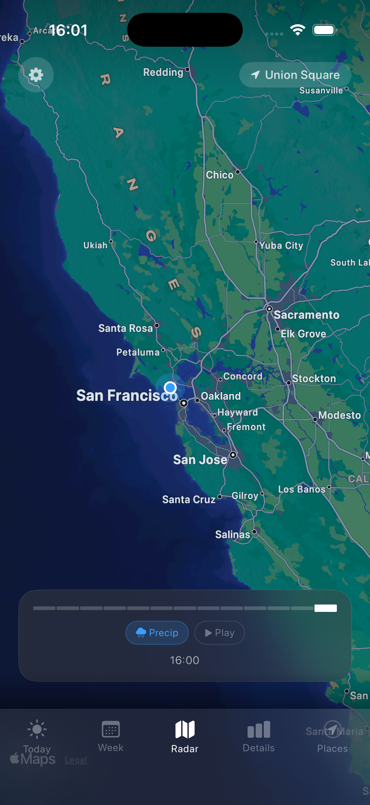Live radar map